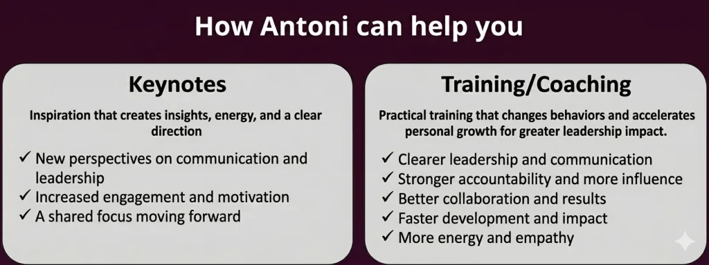 How Antoni Can Help You Training and coaching